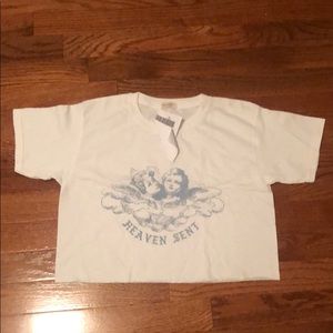 Brandy Melville Cropped Heaven Sent Tshirt